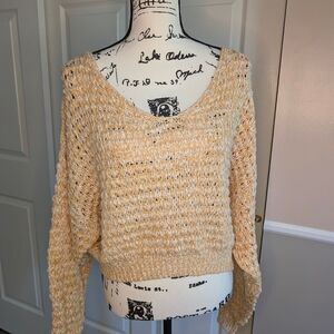 Free People Cozy Beige Knit Sweater